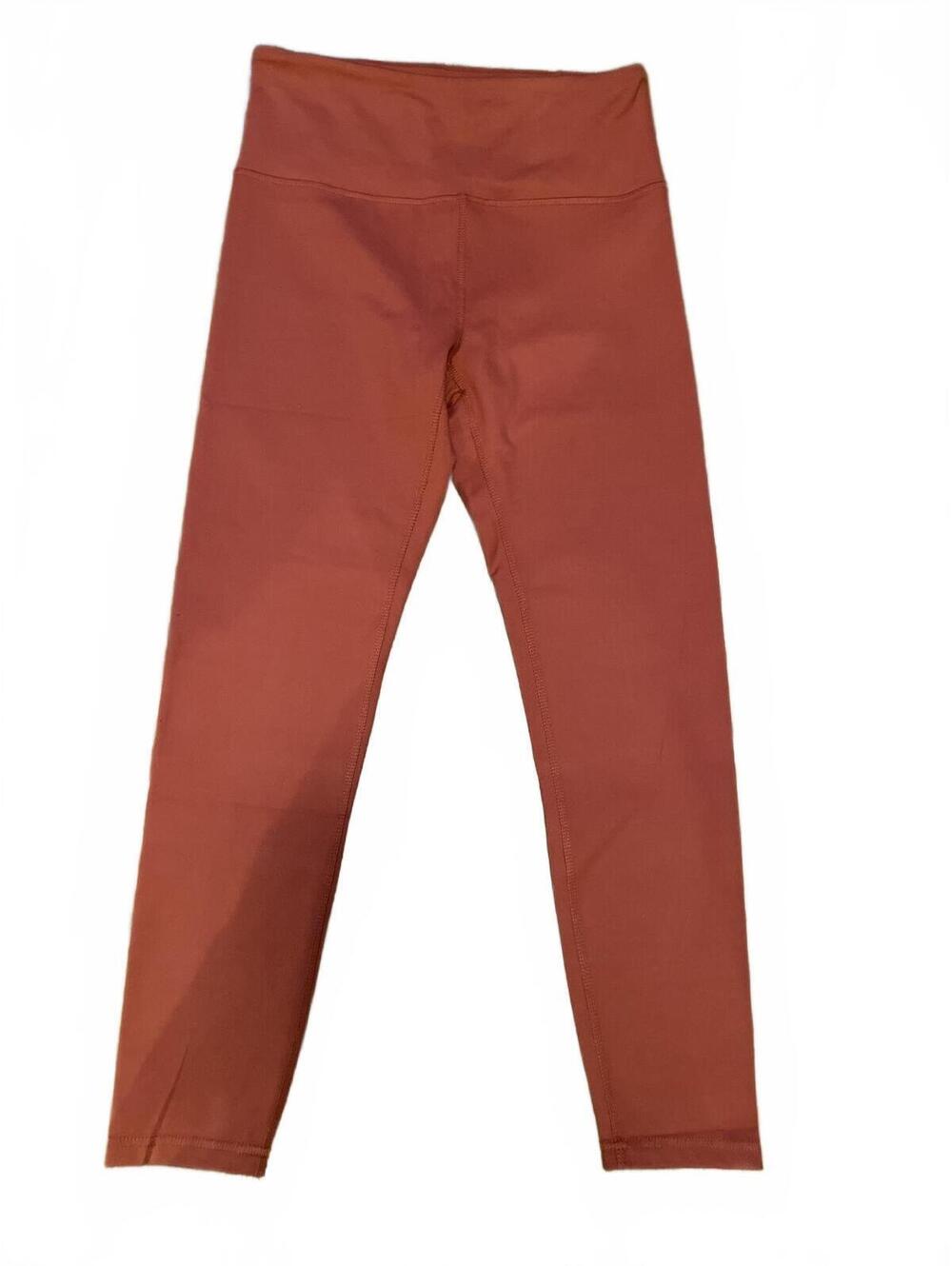 Marika Terracotta Orange Crop Leggings Medium Zip Pocket Outdoor Jog Yoga Run